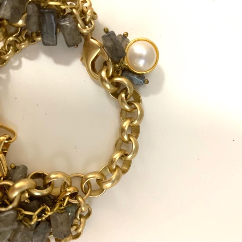 Bracelet labradorite stone gold metal NWT - Picture 3 of 3
